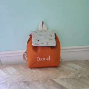 MOCHILA INFANTIL ANIMALITOS TEJA